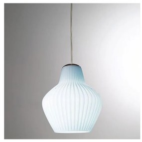 SIRU - Luster na lanku LONDON 1xE27/60W/230V modrá/lesklý chróm benátske sklo