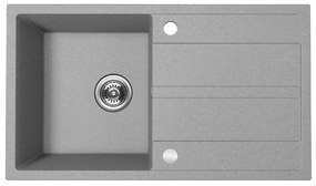 Kuchinox Viti, 1-komorový granitový drez 760x440x175 mm + sifón, šedá, LAV-SBX_511Y