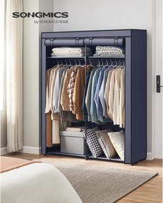 Modulárna skriňa, skladací šatník s 2 tyčami na šaty, sivý