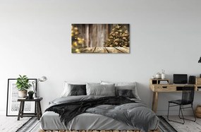 Obraz na plátne Dosky vianočné stromčeky 125x50 cm