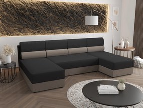 Rohová sedacia súprava U Radiant U1 (čierna + sivá). Akcia -20%. Vlastná spoľahlivá doprava až k Vám domov. 1057500