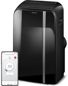 Sencor - Inteligentná mobilná klimatizácia 3v1 1450W/230V 12000 BTU Wi-Fi čierna + DO