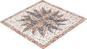 Mramorová mozaika, motív Rosone Windrose, 90 x 90 cm