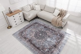 MIRO 51451.812 umývací koberec Rozeta, rám protišmykový - šedá Veľkosť: 80x150 cm