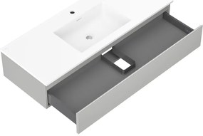 Mexen Orio, kúpeľňová skrinka 120 cm s umývadlom Otis, 1 zásuvka, šedá matná/biela matná, 91A10-12023-1-BF62-W18M01