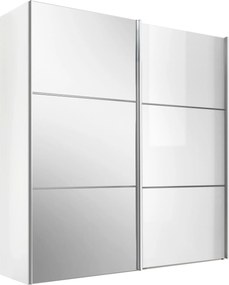 XXXLutz ŠAT. SKRIŇA S POSUV. DVERAMI, biela, 225/222/68 cm Moderano - Skrine - 000531006031