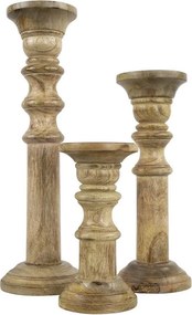 Drevený svietnik Mana z mangového dreva M - 11 * 11 * 30cm