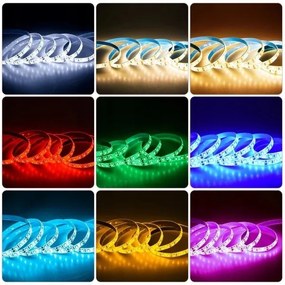 Dekoratívny RGB LED pásik 8mm x 5m s diaľkovým ovládaním IP20 300 LED