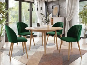Okrúhly stôl Botiler FI 100 so 4 stoličkami ST100 04, Farby: natura, Potah: Magic Velvet 2219