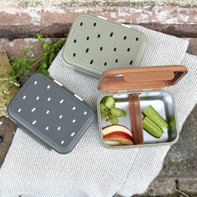 Antikorový desiatový box - Happy Prints midnight blue