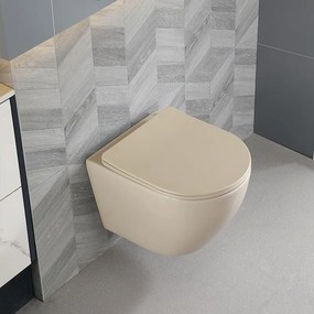 BPS-koupelny Závesná WC misa so SoftClose sedadlom HYD-6978, cappuccino