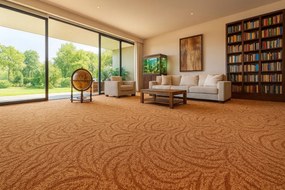 ITC, Koberec metráž Spring 6430, na mieru, šíře 4m,5m, oranžová, filc, detská izba