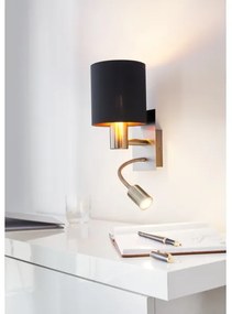 Eglo 96483 - LED Flexibilné svietidlo PASTERI 1xE27/40W+LED/3,8W čierna