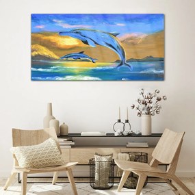 Skleneny obraz Abstrakcie dolphins nebo