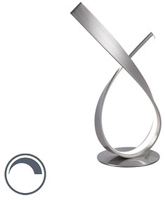 Dizajnová stolná lampa oceľ vrátane LED a stmievača - Belinda