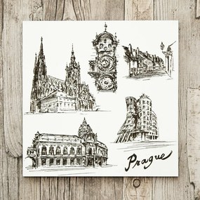 DUBLEZ | Praha - Gravírovaný 3D obraz na stenu z dreva