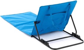 Nastaviteľná plážová podložka s operadlom, modrá, 2 ks