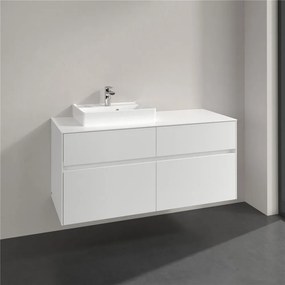 VILLEROY &amp; BOCH Collaro závesná skrinka pod umývadlo na dosku (umývadlo vľavo), 4 zásuvky, 1200 x 500 x 548 mm, White Matt, C07100MS