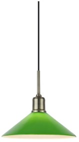 Závesné svietidlo so skleneným tienidlom v zeleno-mosadzovej farbe ø 25 cm Vela – Markslöjd