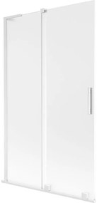 Mexen Velar L, 2-krídlová posuvná vaňová zástena 110 x 150 cm, 8mm sklo námraza, biela matná, 896-110-003-31-20