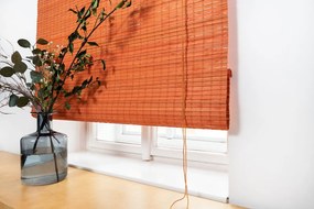 Rozbalená bambusová římská roleta oranžová Šířka rolety: 60 cm, Rozvin rolety: 150 cm