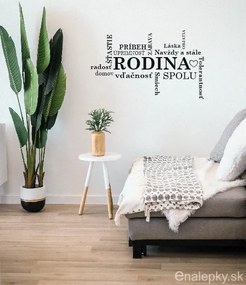 Nálepka na stenu - Hodnoty rodiny Farba: čierna 070