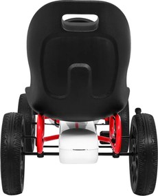 Ramiz Pedálová motokára ABARTH pre deti biela + EVA kolesá + ručná brzda + voľnobeh