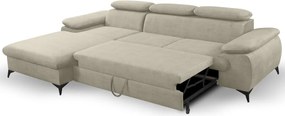 Rohová sedacia súprava Scala, béžová látka, ľavý roh