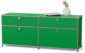 Kovová odkladacia skrinka »CN3« s výklopnými priečinkami a zásuvkami, zelená