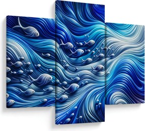 Obraz – Ryby vo vlnách (90x60 cm)