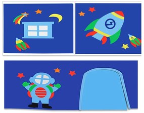 Detský záves k posteli 3 ks 195x75 cm Astro – Vipack