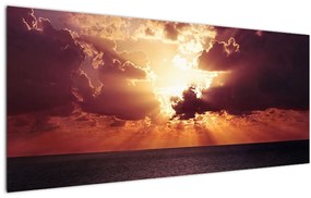 Obraz slnko za mrakmi (120x50 cm)