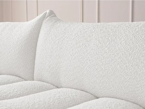 Biela rohová pohovka z textílie buklé (ľavý roh/s leňoškou) Azra – Bobochic Paris