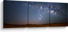 Obraz - Noc v púšti (s hodinami) (90x30 cm)