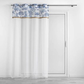 Bielo-modrá voálová záclona 140x240 cm Amazonia – douceur d'intérieur