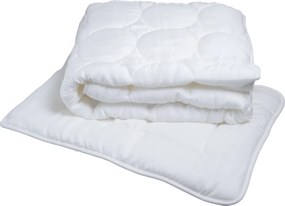 Súprava prikrývky 100x135 cm a vankúša 40x60 cm BAMBINO do detskej postieľky, biely