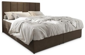 Čalúnená posteľ boxspring MERALIS 160x200 cm hnedá Matrac: Matrac Bonell pružinový