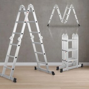 Hliníkový skladací rebrík 3,6 m, 4 dielny, 6 priečok, 150 kg