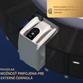 InternetovaZahrada Ratanový rám bazéna - čierny