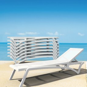 PACIFIC záhradné lehátko white/white