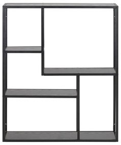Čierna nástenná knižnica v dekore jaseňa 75x91 cm Seaford – Actona