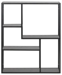 Čierna nástenná knižnica v dekore jaseňa 75x91 cm Seaford – Actona