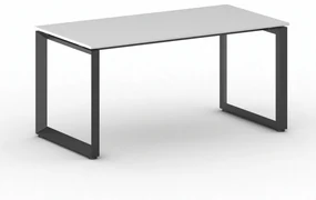 Kancelársky stôl PRIMO INSPIRE, čierna podnož, 1600 x 800 mm, biela