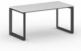 Kancelársky stôl PRIMO INSPIRE, čierna podnož, 1600 x 800 mm, biela