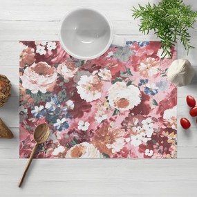 Biante Dekoračné prestieranie na stôl PM-054 Maľované kvety na ružovom 30x40 cm