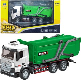 Smetiarske auto kovové pohyblivé Huina zelené 1:50