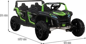 Ramiz 4-miestna bugina ATV RACING UTV2000 s lítium-iónovou batériou zelená