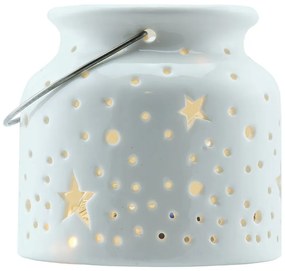 DECOLED Vianočný svietnik, 14 x 14 x 11,5 cm, biely