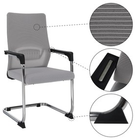 Kondela Zasadacia stolička, sivá/čierna, KABIR