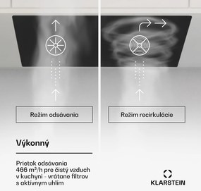Klarstein Hektor Eco, digestor, 72 cm, 466 m³/h, dotykové ovládanie, sklo